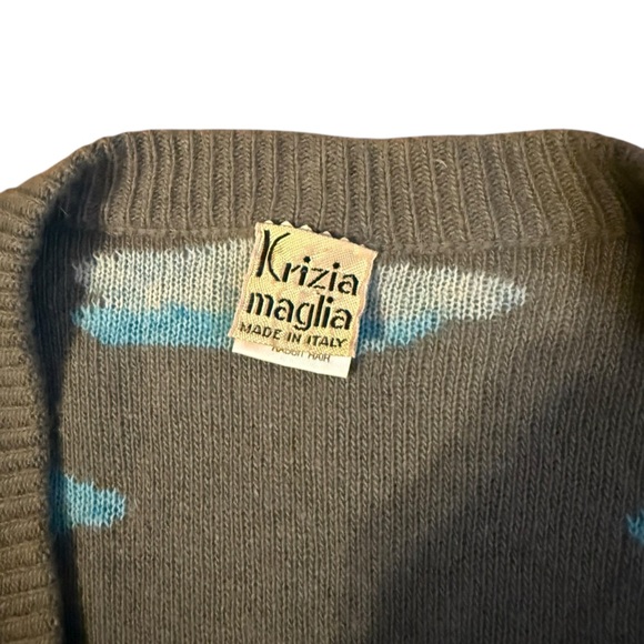 Krizia Maglia Blue Cloud Sweater Wool and Angora Cardigan Size 38 - Picture 3 of 8